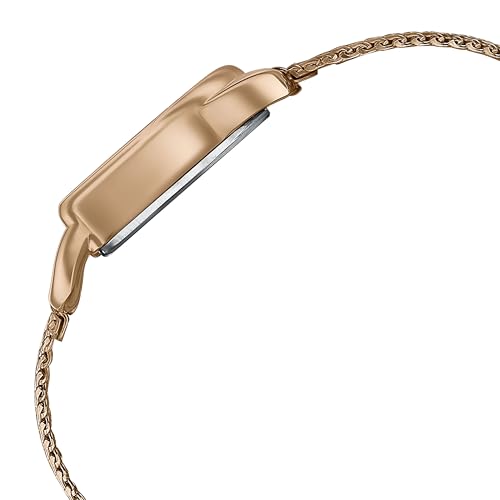 Fastrack Style Up Quartz Analog Silver Dial Rose Gold Stainless Steel Strap Watch for Girls