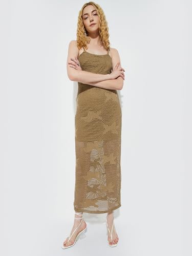 Max Women's Cotton Blend A-Line Midi Dress (SICILY07_Brown