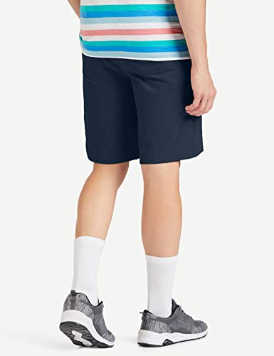 Van Heusen Athleisure Men Knit Shorts - Cotton Rich - Smart Tech, Easy Stain Release, Anti Stat, Ultra Soft, Moisture Wicking_50001_Navy_S