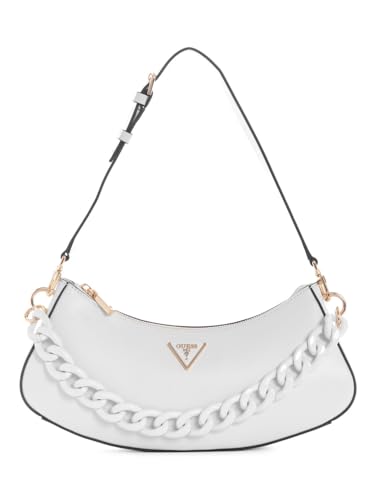 Guess White Solid Corina Top Zip Shoulder Bag