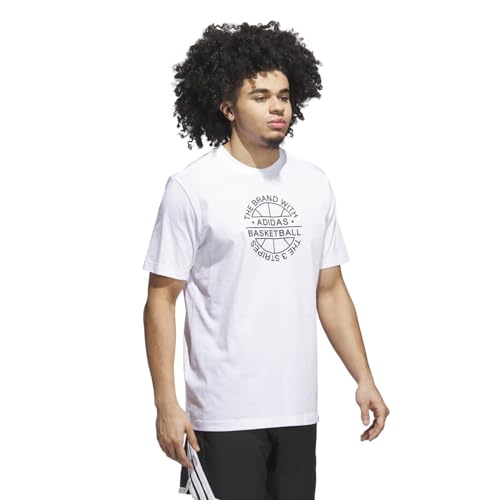 adidas Men Verbiage Tee Basketball T-Shirts White XL