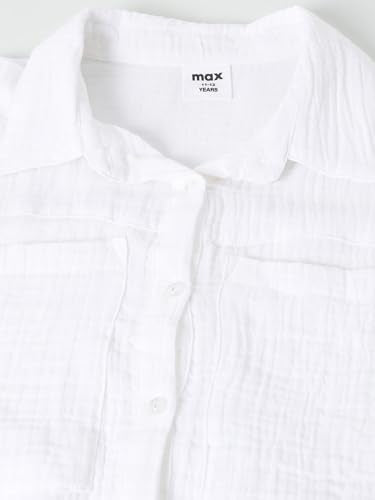 Max Girls Solid Top (White_8-9 Y)