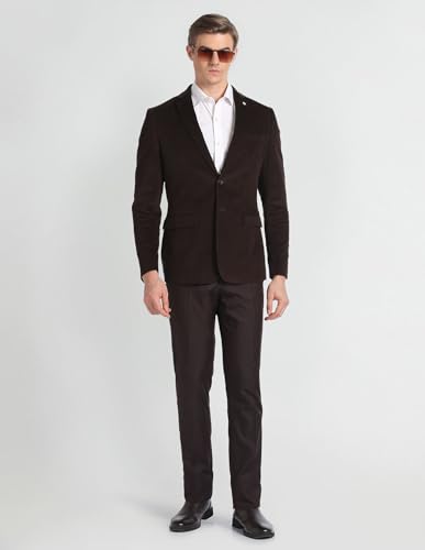 Arrow Men's Single Breasted Slim Blazer (ARAGBZ5028_Brown