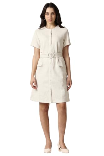Women Beige Textured Formal Dress