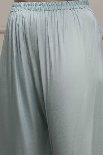 Biba Women Blue Modal Digital Print Unstitched Suit Set_FREE SIZE