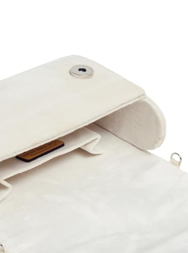 THE TAN CLAN Nysa White Flap Over Clutches for women Bag for Women Elegant Evening Handbag, Stylish Purse