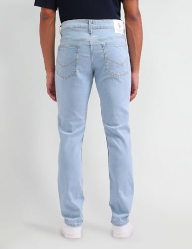 U.S. Polo Assn. Denim Co. Men's Brandon Slim Tapered Fit Blue Jeans (UDJEN1252_Light Wash_38)