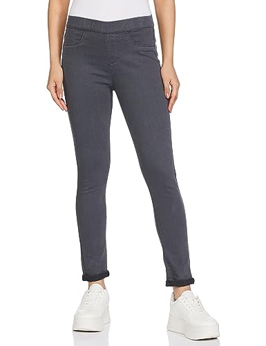 MAX Women Solid Elasticated Jeggings (NELSONLGEW3DGREY)_XXL