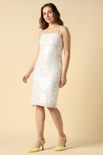 Women White Embellished Party Dress