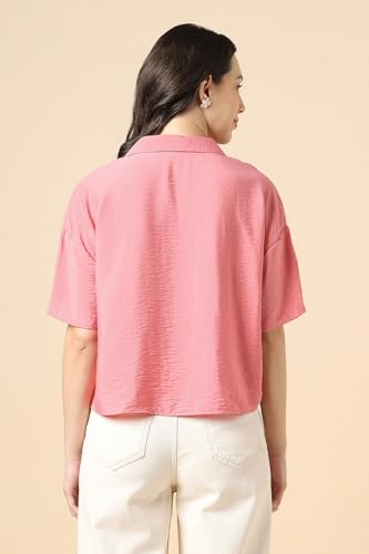 Women Pink Solid Formal Top