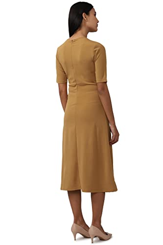 Van Heusen Women's Polyester Blend Classic Below The Knee Dress (VWCDFRGF482328_Brown