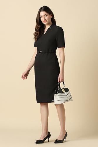 Women Black Solid Formal Dress
