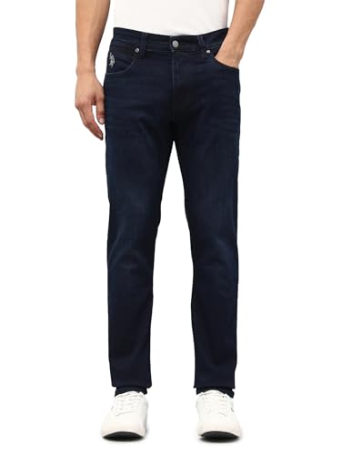 U.S. Polo Assn. Denim Co. Men's Brandon Slim Tapered Fit Blue Jeans (UDJEN1860_Blue_36)