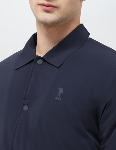 U.S.Polo Association Men's Solid Regular Fit Jacket (USJCK001C_Navy_S)