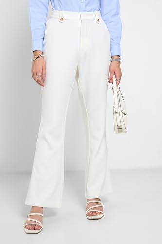 Annabelle by Pantaloons Women's Loose Casual Pants (110160590006 DE Blanc