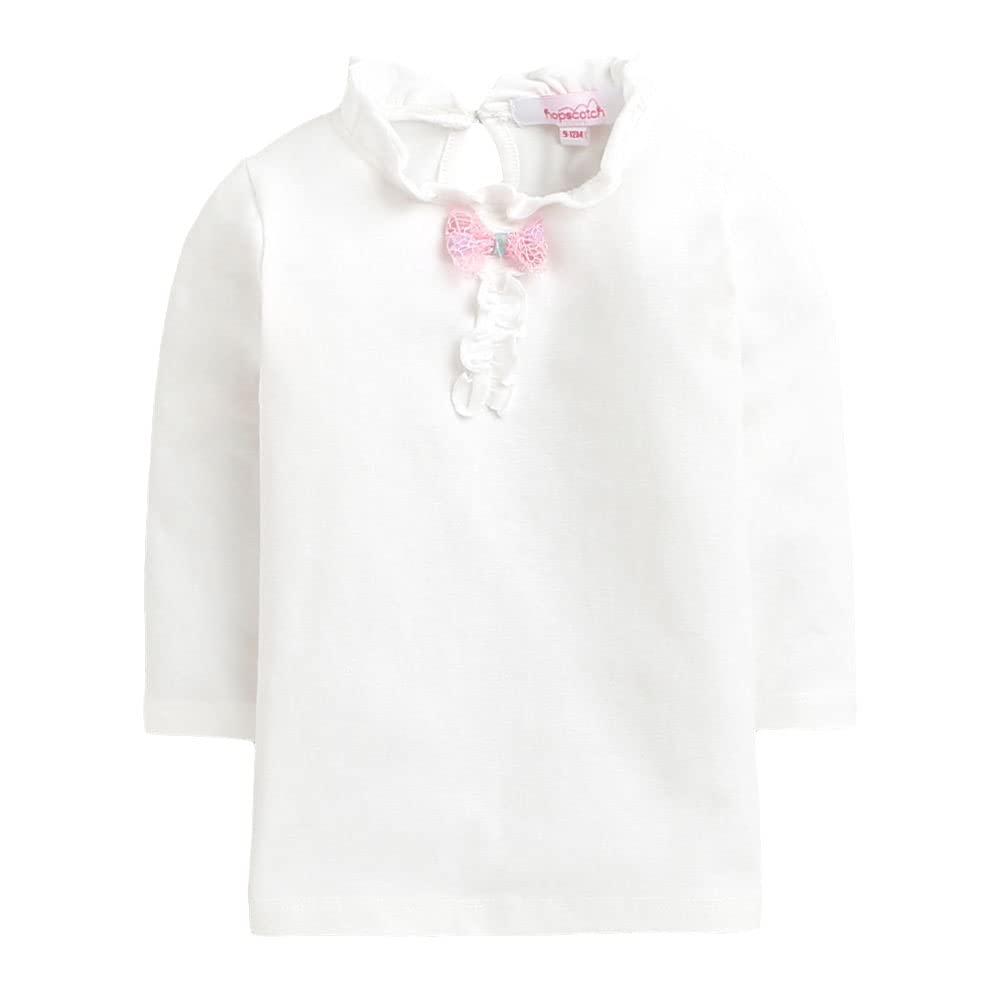 Hopscotch Girls Mini Casual Dresses In White Color For Ages 2-3 Years