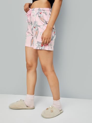 Max Women Bugs Bunny Print Shorts Pink