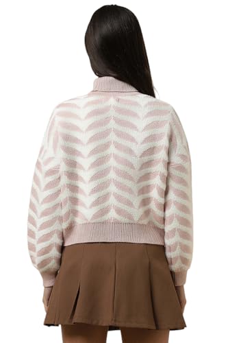 Allen Solly Women's Nylon Turtle Neck Sweater (AHSWCRGP796168_Pink