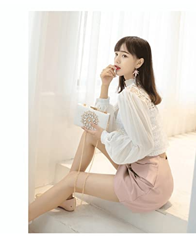 Mastyle® Small Square Clutch Handbag For Women With Diamond Sunflower Design And Decorative Finish