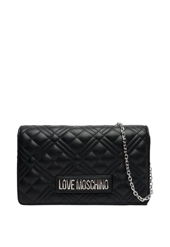 Love Moschino Quilled PU Bag Black + Galv.Nickel