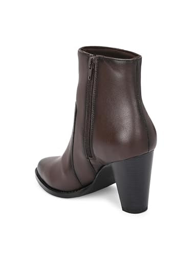 Delize Black Women's High Heel Ankle Boots (Brown, UK Footwear Size System, Adult, Women, Numeric, Medium, 3)