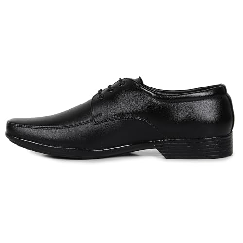 HIKBI Leather Formal Shoes Derby for Men's and Boys Office Wear Black
