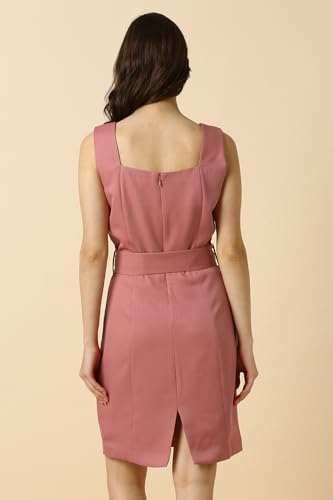Allen Solly Women's Polyester Modern Mid-Thigh Length Dress (AHDRWRGPN42121_Pink