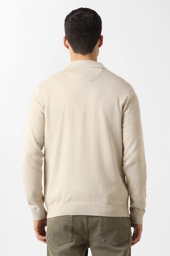 Men Beige Textured Sweater