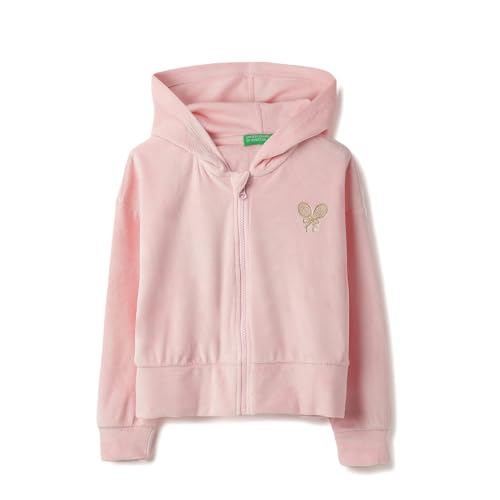 United Colors of Benetton Girl's Cotton Hooded Neck Jackets (25A3Z99G3966IR19_Pink