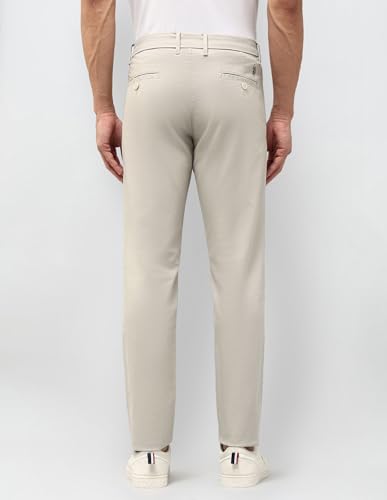 U.S.Polo Association Men's Textured Austin Slim Fit Trousers (USTRO014D_Ecru_34)