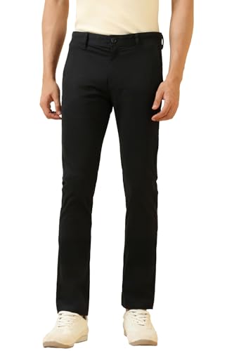 Men Black Solid Casual Trousers