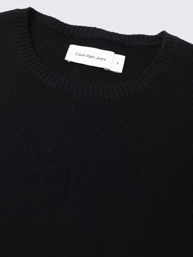 Calvin Klein Jeans Women's Cotton Shift Above The Knee Casual Dress (J20J224156BEH_Ck Black