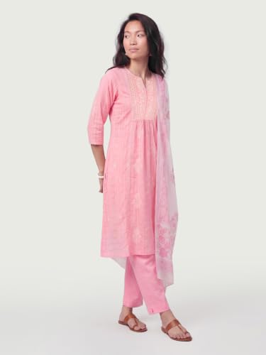 Max Women Embroidered A-line Kurta Set(Pink_XL)