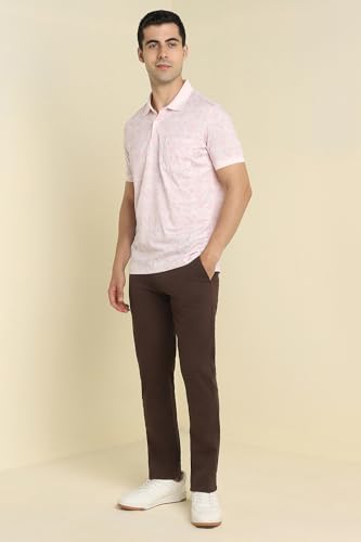 Allen Solly Men Pink Printed Polo Neck T-Shirt