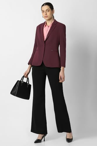 Van Heusen Women's Blazer (VWKZFRGFB59393_Maroon