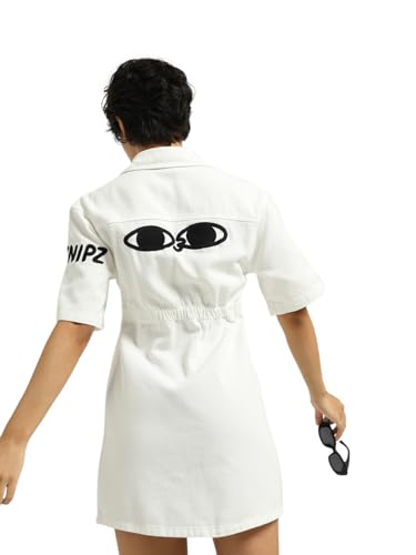 ONLY Women's Regular Fit White Dress