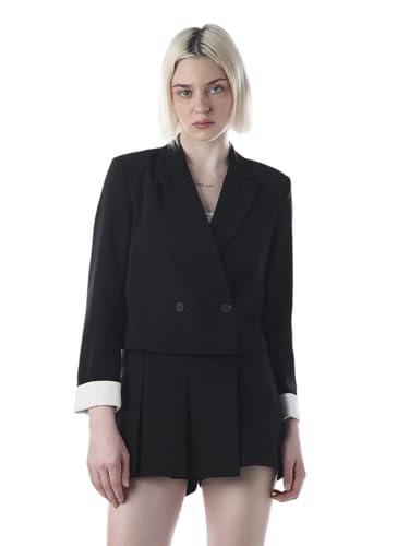 ONLY Women's Solid Tailored Fit Black Blazer