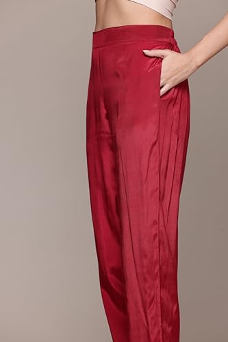 Aarke Ritu Kumar Maroon Gianna Velvet Kurta With Pant And Dupatta