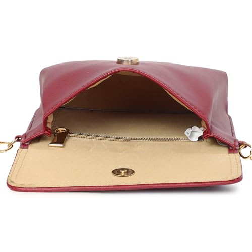 Fastrack Solid Structured Sling Bag for women, Girls and Ladies | with Non-Detachable Sling Strap | Made of Premium PU Material