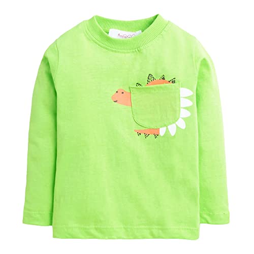Hopscotch Boys Cotton All-Over Print T-shirt with Jacket and Pants Set In Green Color For Ages 2-3 Years