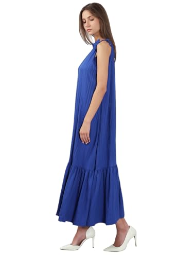 VERO MODA Women's Blue Fit and Flare Dress