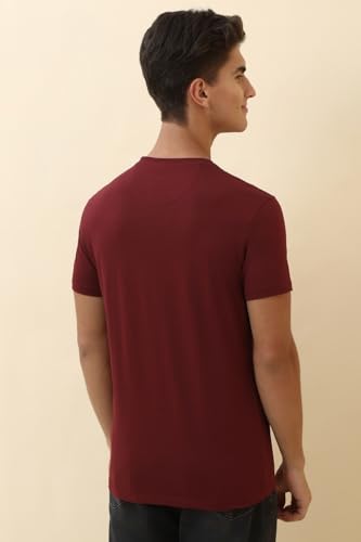 Allen Solly Men Maroon Graphic Print Crew Neck T-Shirt