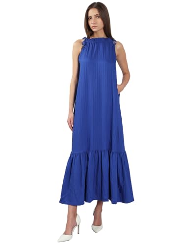 VERO MODA Women's Blue Fit and Flare Dress