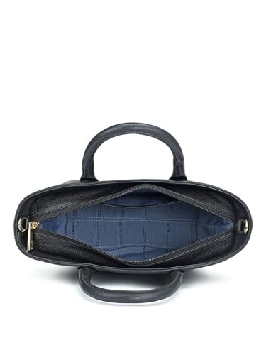 Da Milano Genuine Leather Black Satchel (Small) (01622)