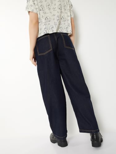 Max Women Dark Wash Barrel Fit Jeans (Blue_32)