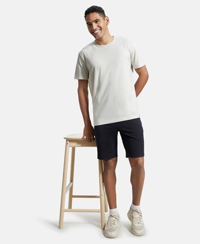 Jockey Men's Straight Fit Shorts (AM14_Black_Medium)