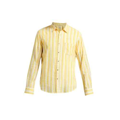 Pepe Jeans Men's Striped Regular Fit Shirt (PM308594_Yellow