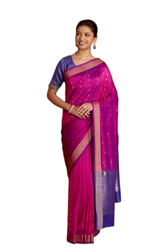 Taneira Violet Silk Viscose Banarasi Design Cutwork Saree