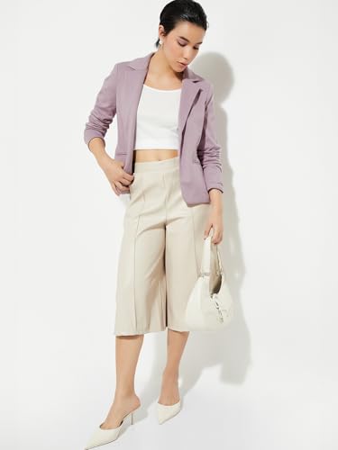 Max URB_N Women Solid Open Front Blazer (Lilac_L)
