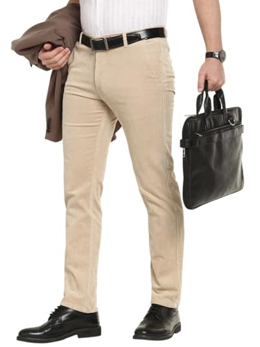 Hancock Men Cotton Solid Slim Fit Trousers Grey Size 36, Comfortable Stretch Waistband, Machine Washable Easy Care Fabric, Soft Breathable Fabric for All Day wear